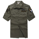 Bonsir Military Cargo Men's Camouflage Long-Sleeved Shirt Outdoor Tactical Shirt Top Cotton Breathable Embroidery Shirt Male