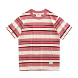 Bonsir Summer Stripe T-Shirt Men And Women Classic Streetwear Fashion Ins Trend Vintage O-Neck Cotton Youth Couple Short-Sleeved Tops