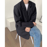 Bonsir Men's High-quality Casual Suit Jackets Formal Western-style Clothes Loose Black/brown/green Blazers Business Coats S-XL