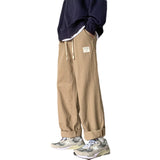 Bonsir Overalls men's spring and autumn tide brand Japanese loose label casual pants all-match retro straight nine-point pants