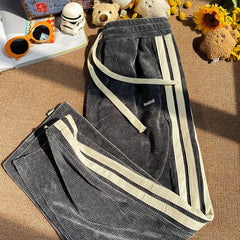 Bonsir Baggy Striped Men's Straight-leg Pants Fashion Hip Hop Streetwear Brand Harajuku Man Trousers Casual Male Pants