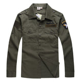Bonsir Military Cargo Men's Camouflage Long-Sleeved Shirt Outdoor Tactical Shirt Top Cotton Breathable Embroidery Shirt Male