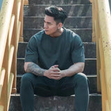 Bonsir Summer Men's Cotton Round Neck Short Sleeve T-shirts Running Fitness Loose Casual Oversized T Shirt Quick Drying Fat Tshirt