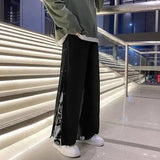 Bonsir Solid Long Pants Men's Fashion Casual Pants Man Spring Summer Fall Loose Pleated Suit Pants Original Trendy Design LGBT Clothing