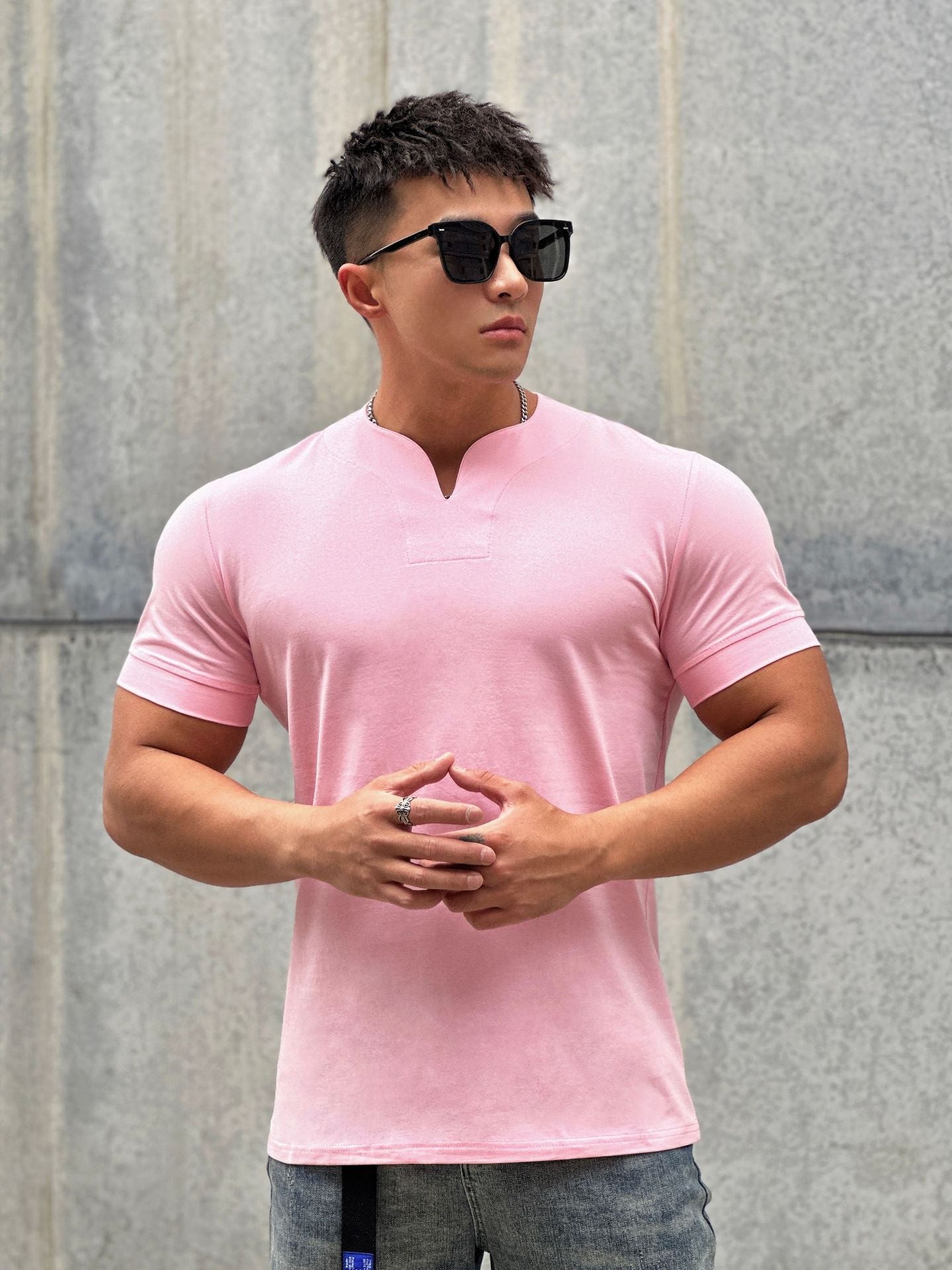 Bonsir New Arrived V neck short sleeve men t shirt Slim Fit t-shirt men Skinny casual summer tshirt camisetas hombre M-3XL