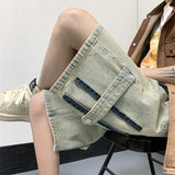 Bonsir American High Street jean Shorts Men's Summer Loose Fashion Zipper Design Short Pants Man Vintage Streetwear Y2k Outdoor Shorts