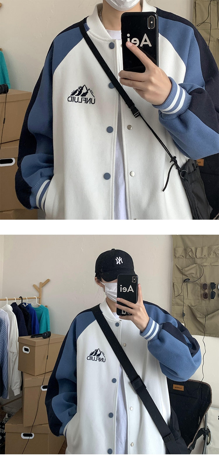 Bonsir Autumn new patchwork jacket men's Korean style casual top ins Hong Kong style loose Baseball Shirt jaket men mens clothing Sale