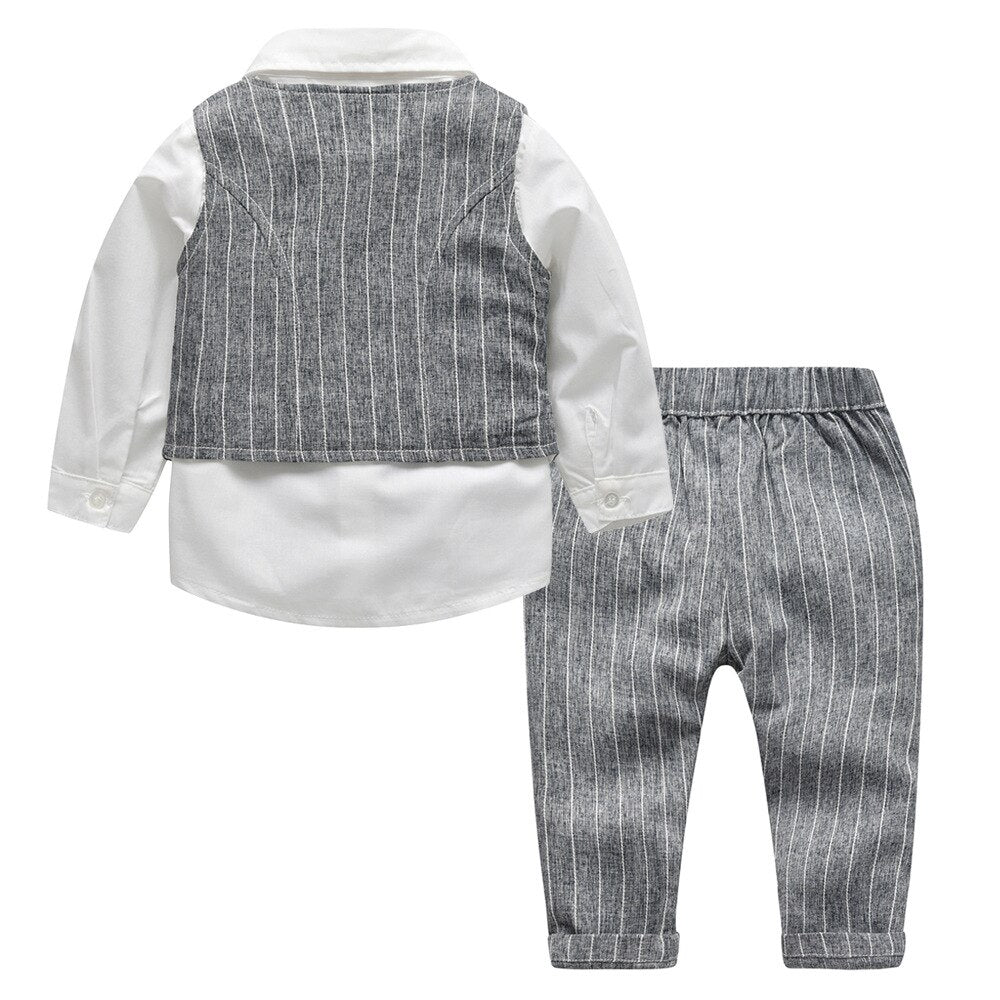 Bonsir Boy Suit Dress Long Sleeve Shirt Vest Trousers Gentleman Bow Tie Gentleman Suit Four Piece Set Of Boy Treasure