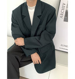 Bonsir Men's High-quality Casual Suit Jackets Formal Western-style Clothes Loose Black/brown/green Blazers Business Coats S-XL