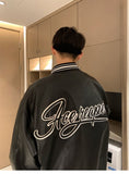 Bonsir  Autumn New PU Motorcycle Leather Jacket Mens Korean Fashion Buttons Bomber Jacket Loose Casual Versatile Baseball Jacket