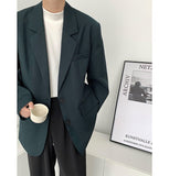 Bonsir Men's High-quality Casual Suit Jackets Formal Western-style Clothes Loose Black/brown/green Blazers Business Coats S-XL