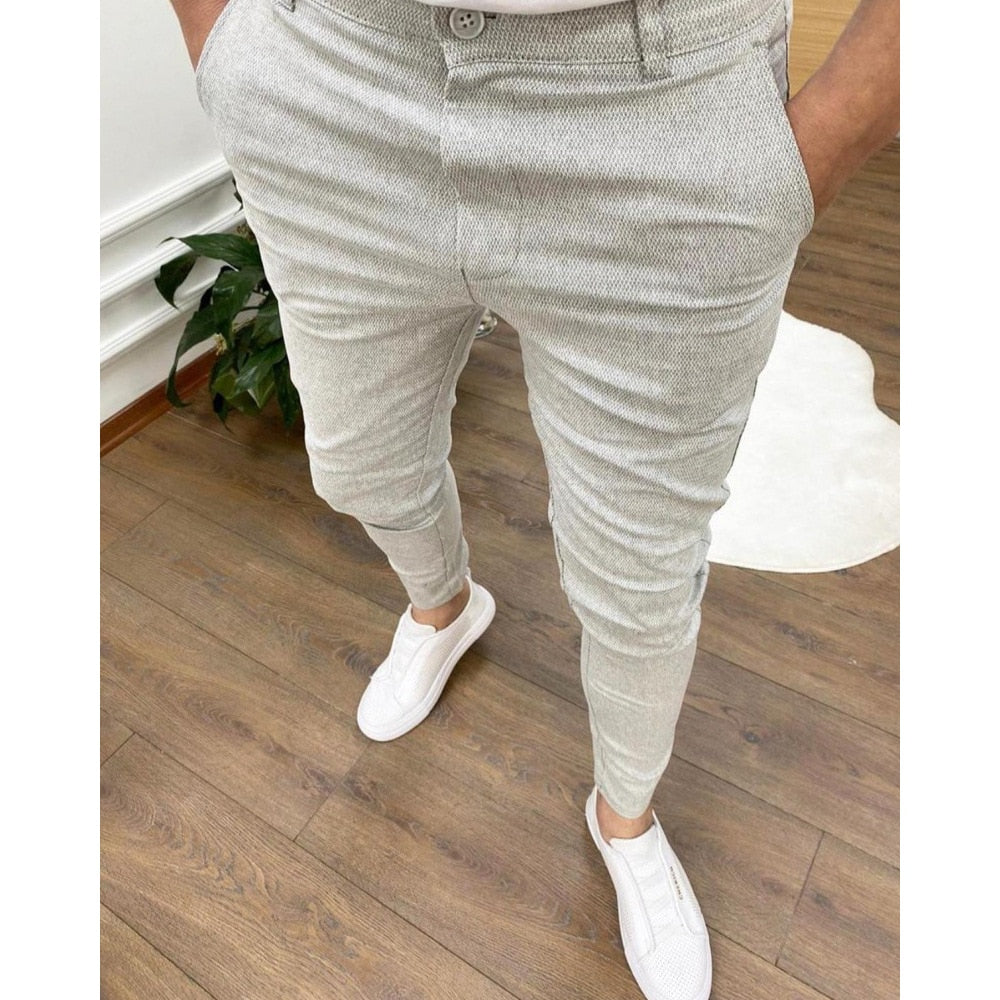 Bonsir Men's Casual Stretch Pants New Solid Color Slim Business Formal Office Versatile Interview For Men Daily Wear Hot Selling Shorts