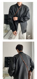 Bonsir Men's Black Color Pu Leather Jackets Fashion Casual Baseball Jackets Loose Casual Coats High-quality Outerwear Size M-4XL